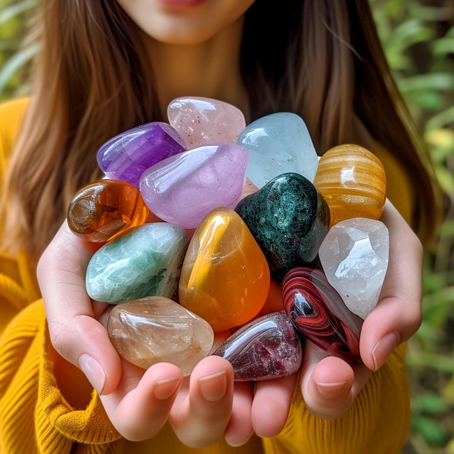 Extra Large Polished Stone Set: 25 Mixed Gemstones for Reiki & Chakra Balancing