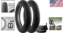 Load image into Gallery viewer, Heavy-Duty 20” Fat Bike Tires &amp; Tubes with Knobby Tread - Ideal for Any Terrain