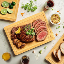 Load image into Gallery viewer, 3-Piece Bamboo Cutting Board Set - Eco-Friendly Meal Prep &amp; Serving Essentials