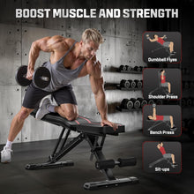 Load image into Gallery viewer, Multi-Purpose Adjustable Fitness Bench for Strength Training – Foldable Design