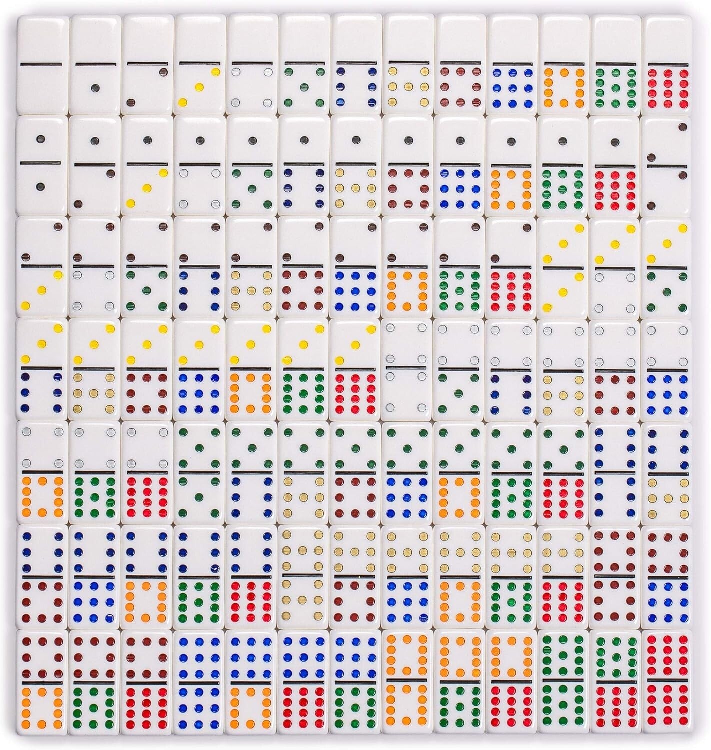 Deluxe Mexican Train Set - 91 Double 12 Dominoes with Stylish Storage Case