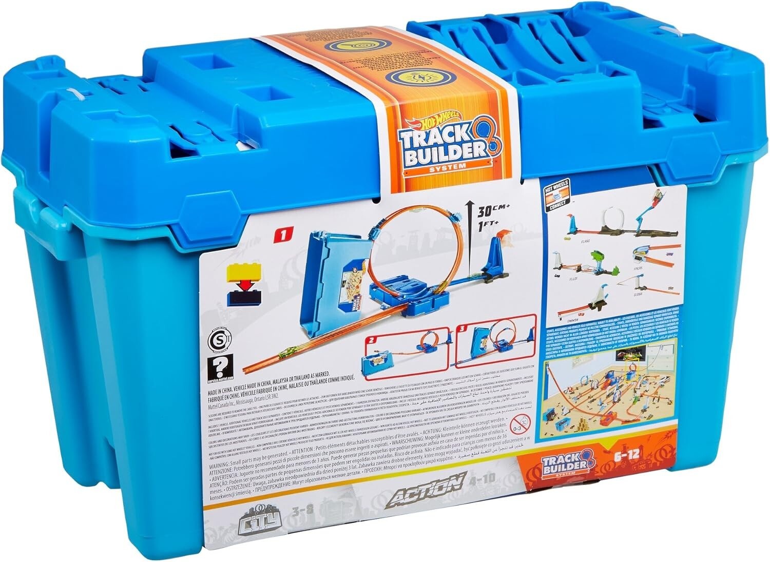 Creative Toy Car Track Builder with 10ft of Track & Stunts in Storage Bin