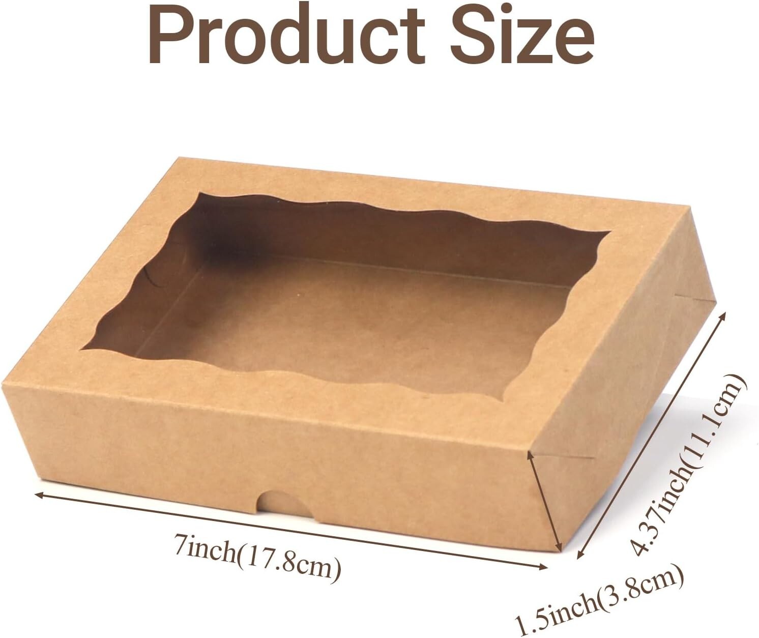 Chocolate & Macaron Bakery Boxes - 100 Pack Stylish with Clear Viewing Window