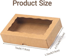 Load image into Gallery viewer, Chocolate &amp; Macaron Bakery Boxes - 100 Pack Stylish with Clear Viewing Window