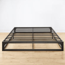 Load image into Gallery viewer, Queen Metal Platform Bed Frame with Integrated Steel Slat Support - Black Finish