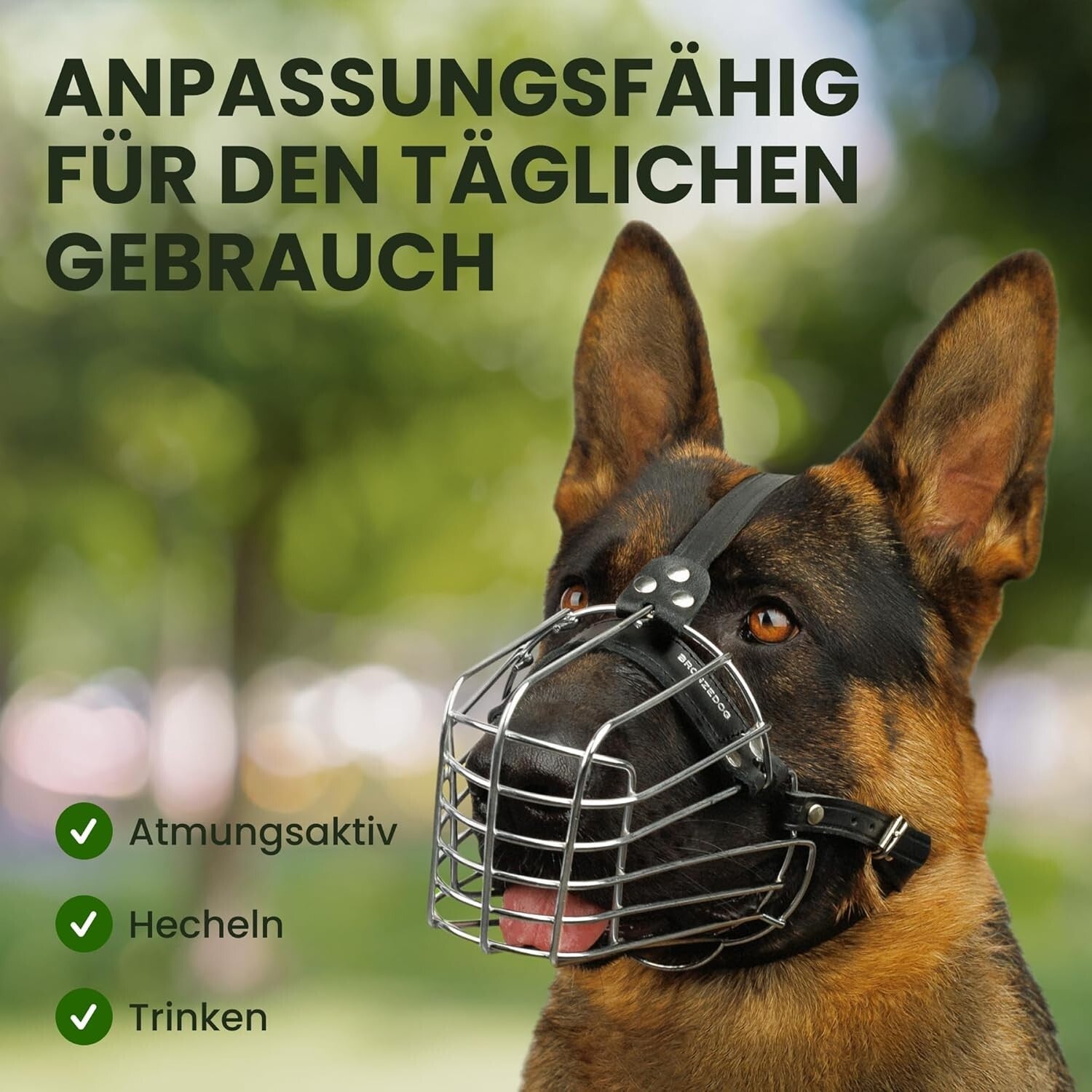 Lightweight Metal Dog Muzzle XL - Soft Padding & Adjustable Straps for Comfort