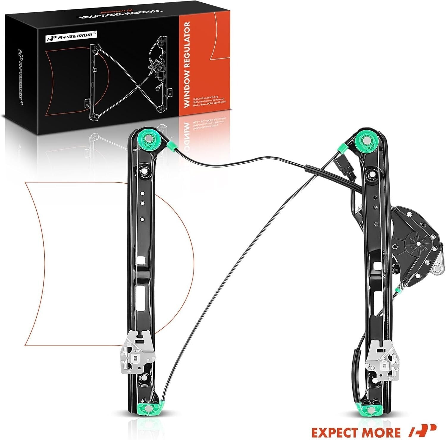 BMW E46 Window Regulator with Motor - Fits 325i 328i 330i Sedan/Wagon 1999-2005