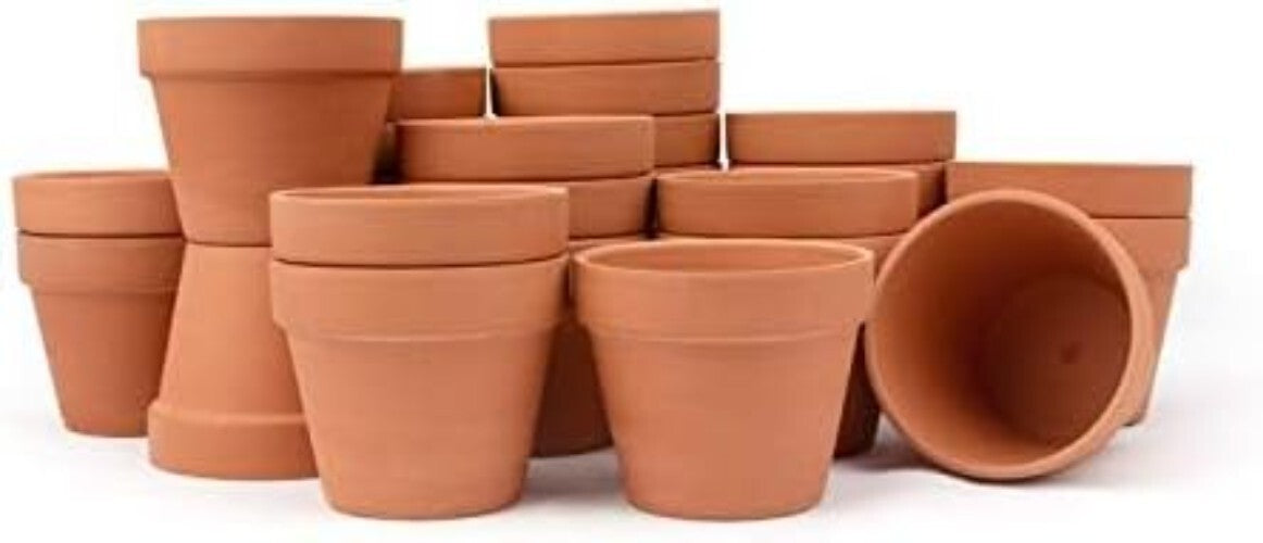 Premium Clay Nursery Pots 26-Pack with Drainage - Ideal for Succulent Displays