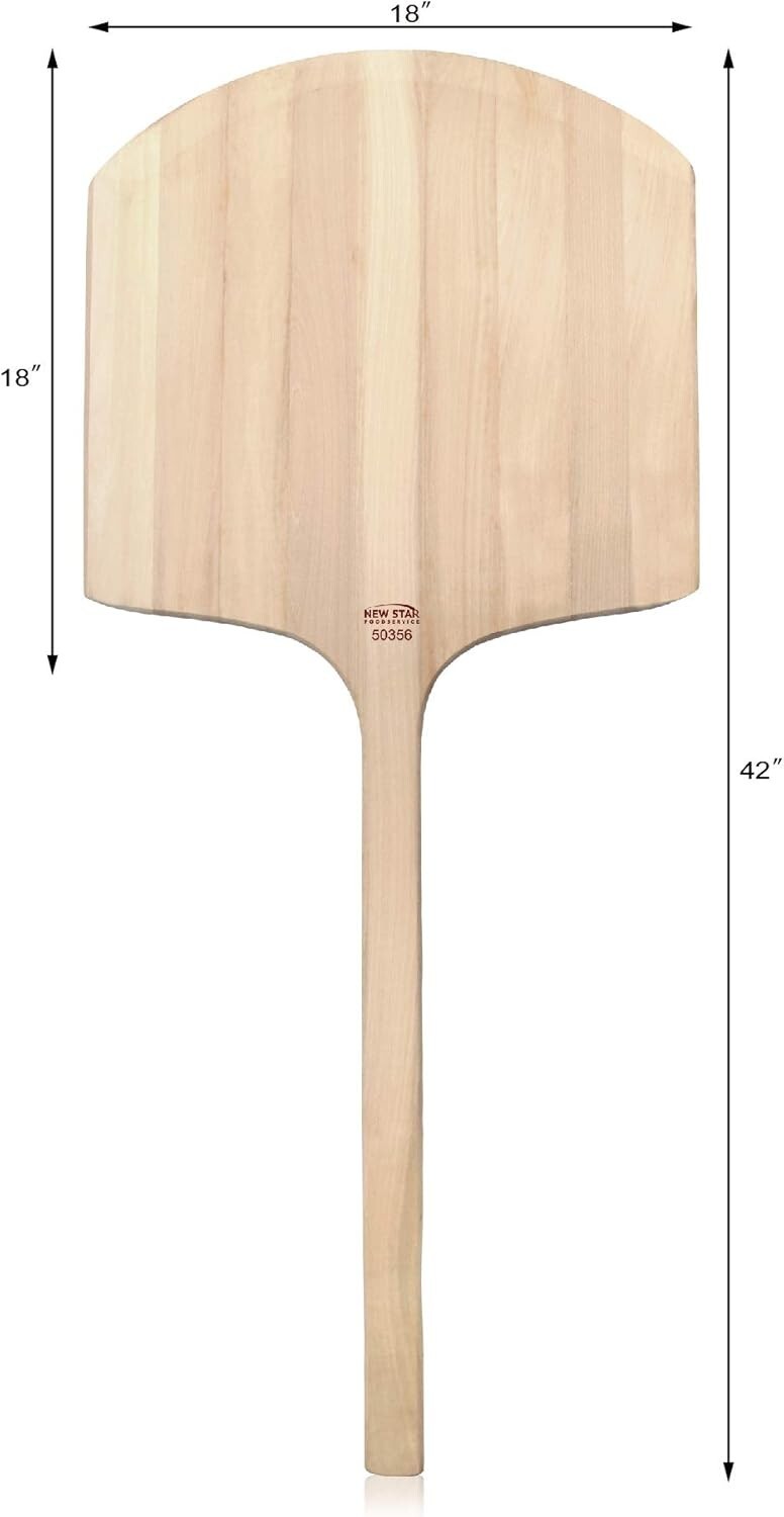 Durable Wooden Pizza Peel - 42" Length, Easy Lift Tapered Blade Design