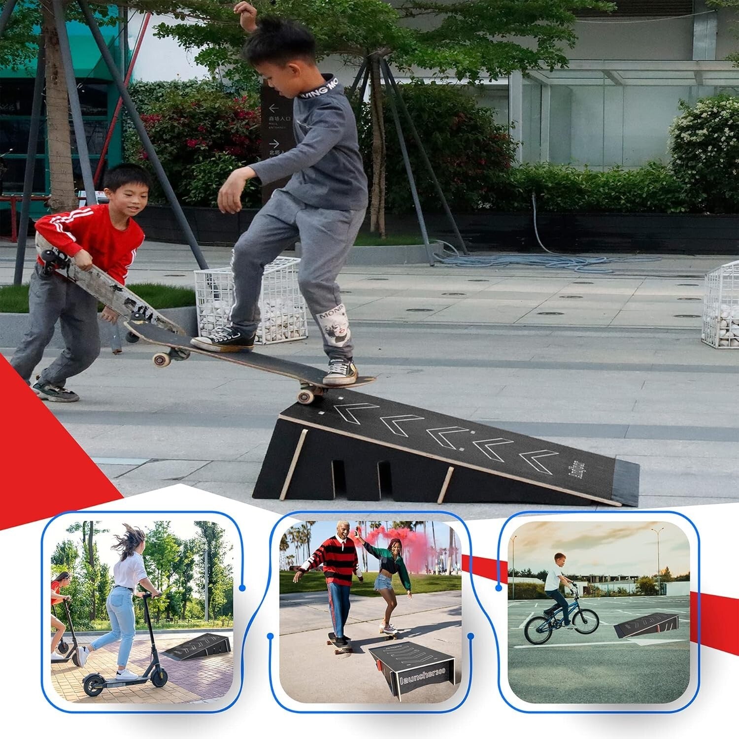 Sturdy Wood Skate Ramp - Multi-Use Design for Scooters, RC Cars, and More!