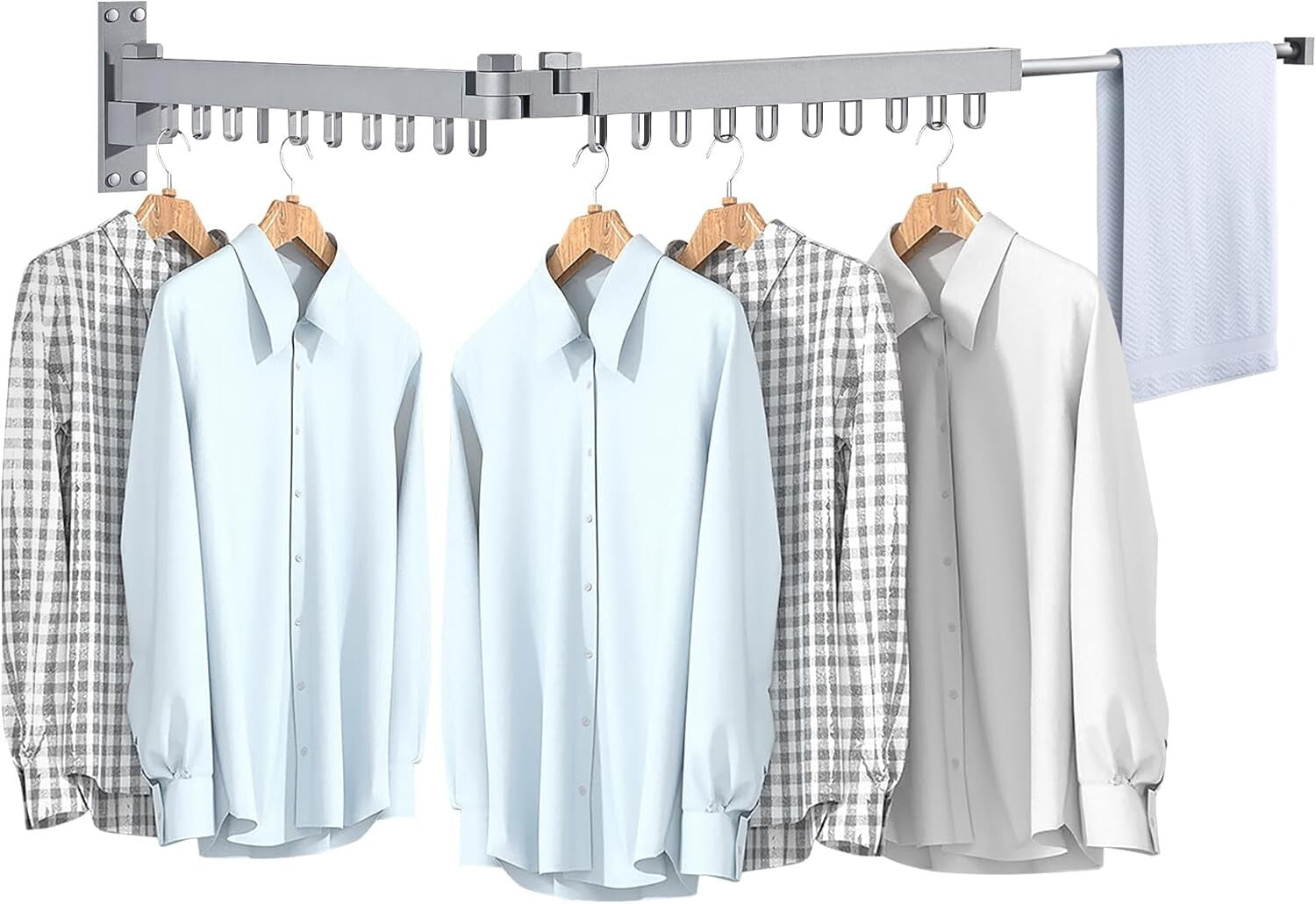 Retractable Laundry Drying Rack - Space-Saving 330 lbs Capacity, Aluminum Frame