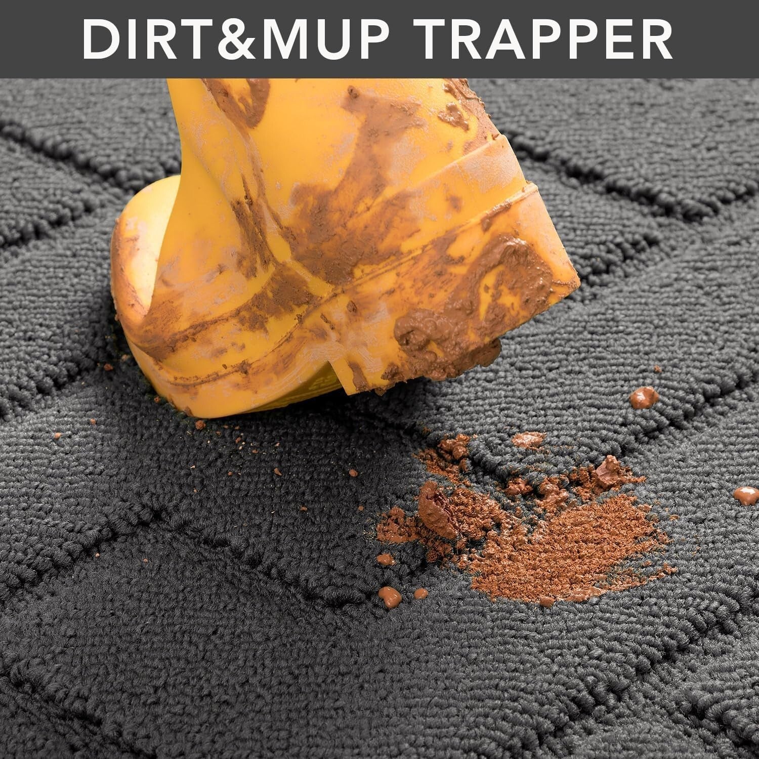 Moisture-Absorbent Grey Entryway Mat, 32"x48", Fade & Stain Resistant, Non-Slip