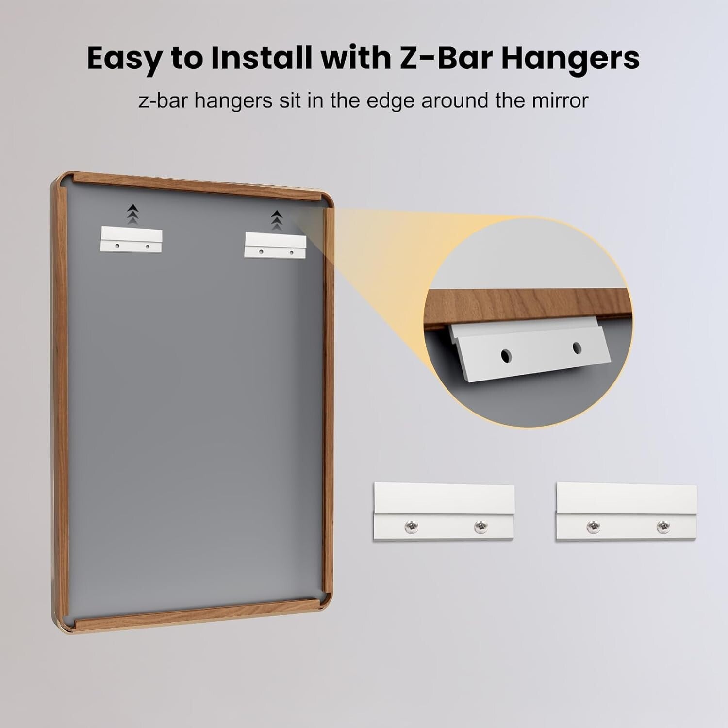 Durable Aluminum Framed Bathroom Mirror - Hangs Vertically or Horizontally