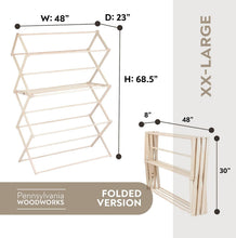 Load image into Gallery viewer, Furniture-Grade Folding Drying Rack - 47 Feet of Space for Bulky Laundry