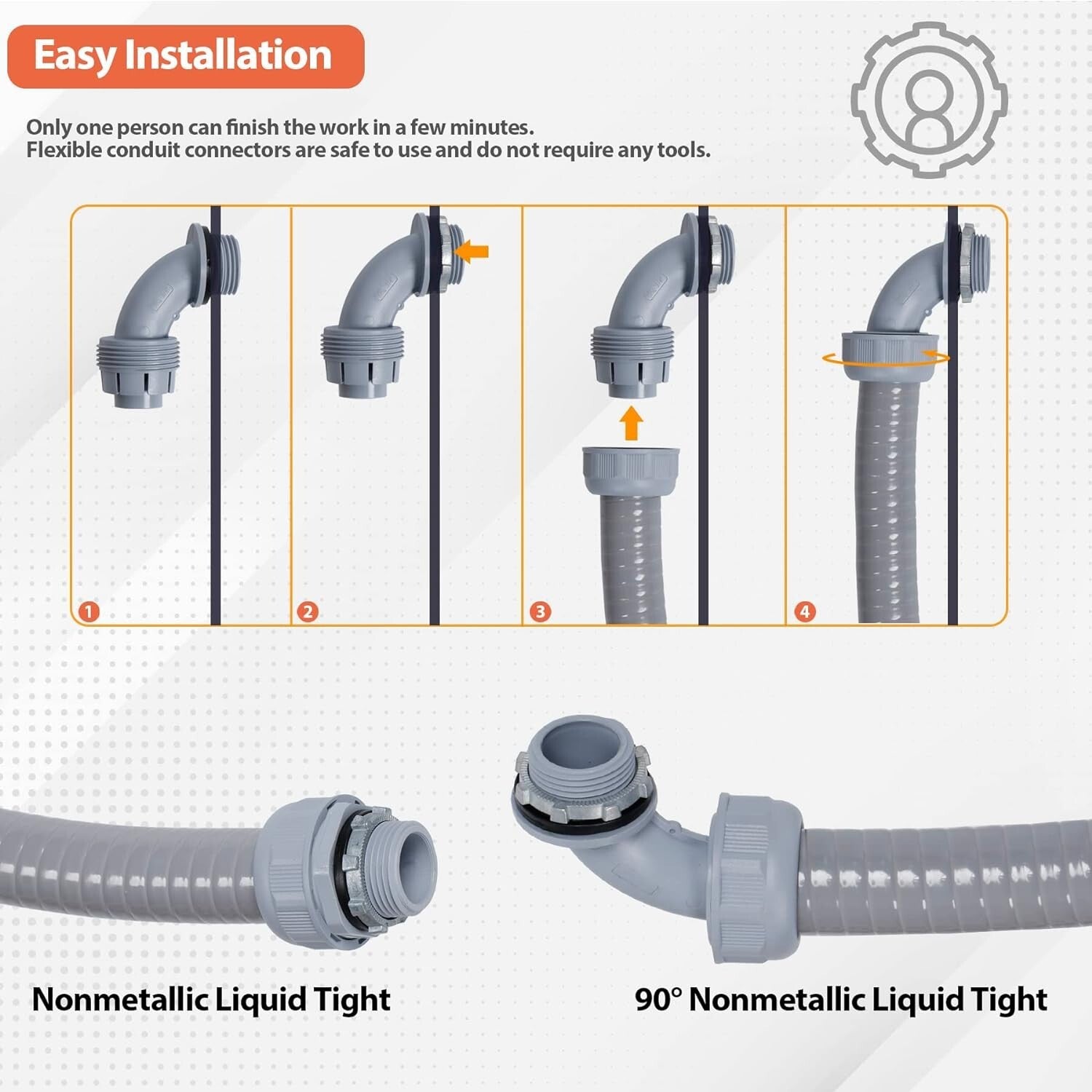 100 ft Liquid-Tight PVC Conduit Kit with Connectors for Safe Electrical Projects