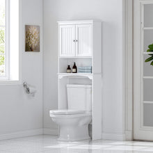 Load image into Gallery viewer, Compact White Bathroom Shelf - Adjustable Over Toilet Cabinet Storage Solution
