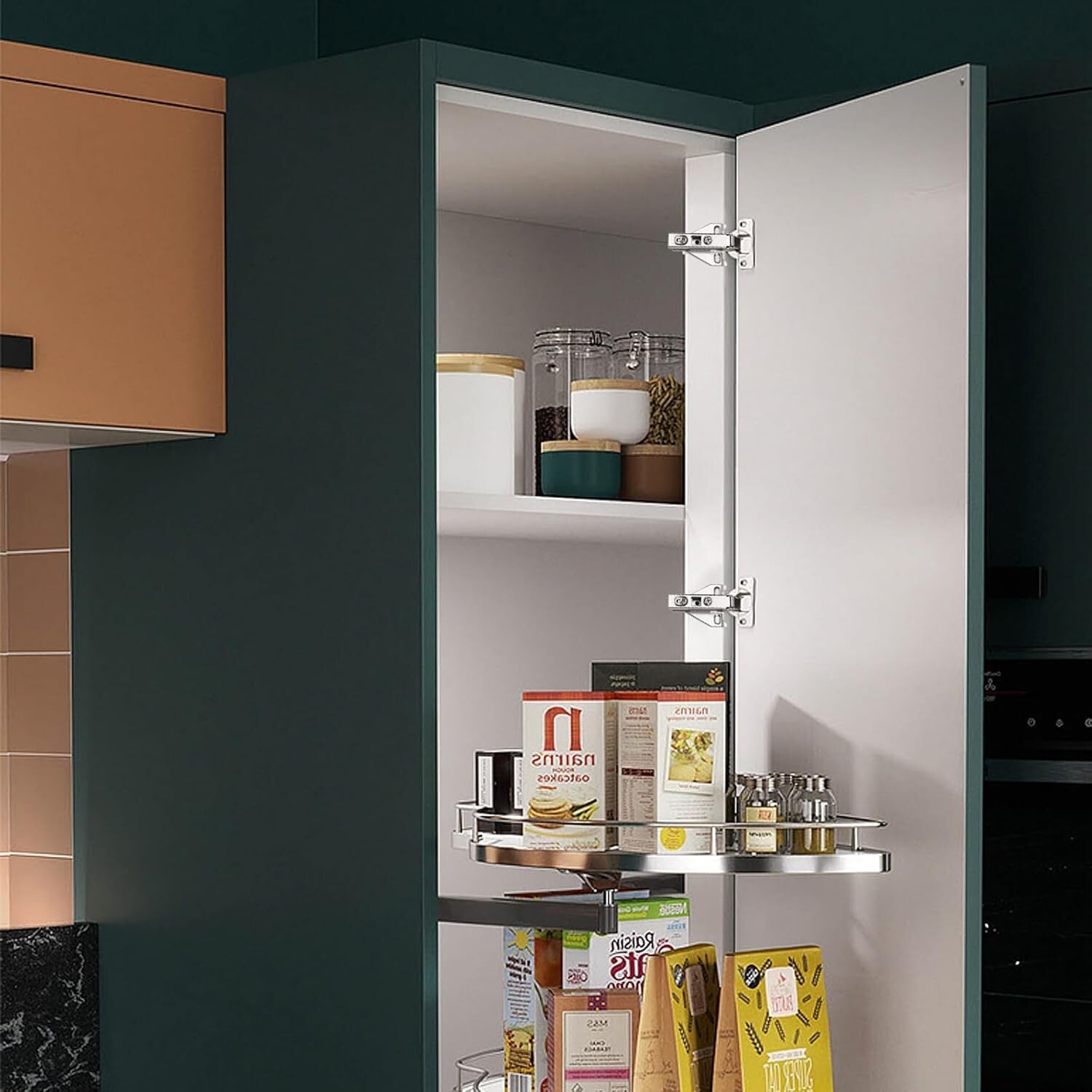 Durable Iron Concealed Hinges - 20 Pairs Satin Nickel Kitchen Cabinet Hardware