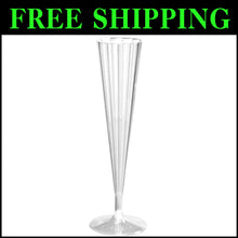 Load image into Gallery viewer, 100-Count Deluxe Clear Plastic Champagne Flutes - 5 oz Elegant Party Glasses