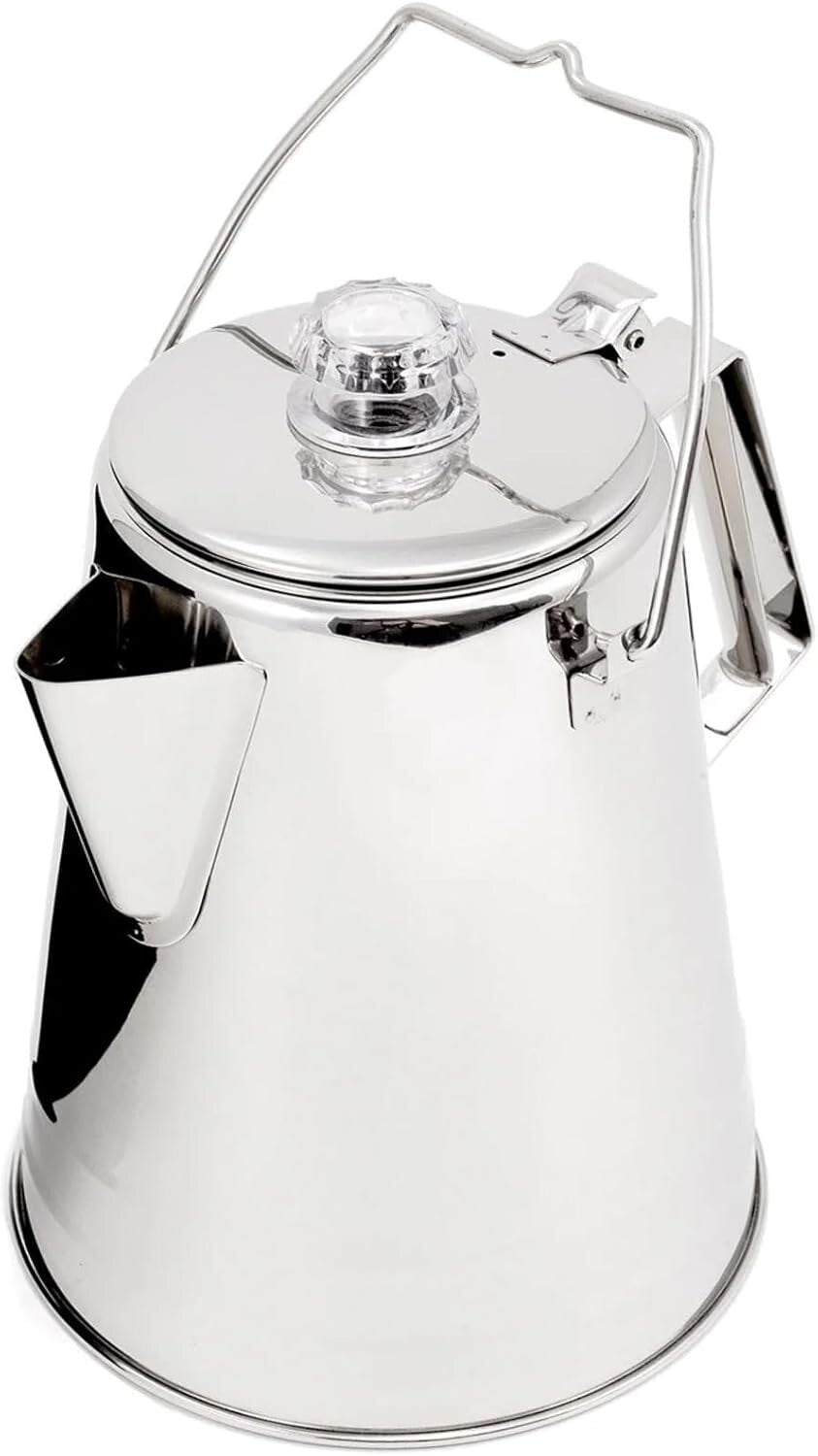 Ergonomic Glacier Stainless Steel Coffee Percolator - 36 Cups for Any Adventure