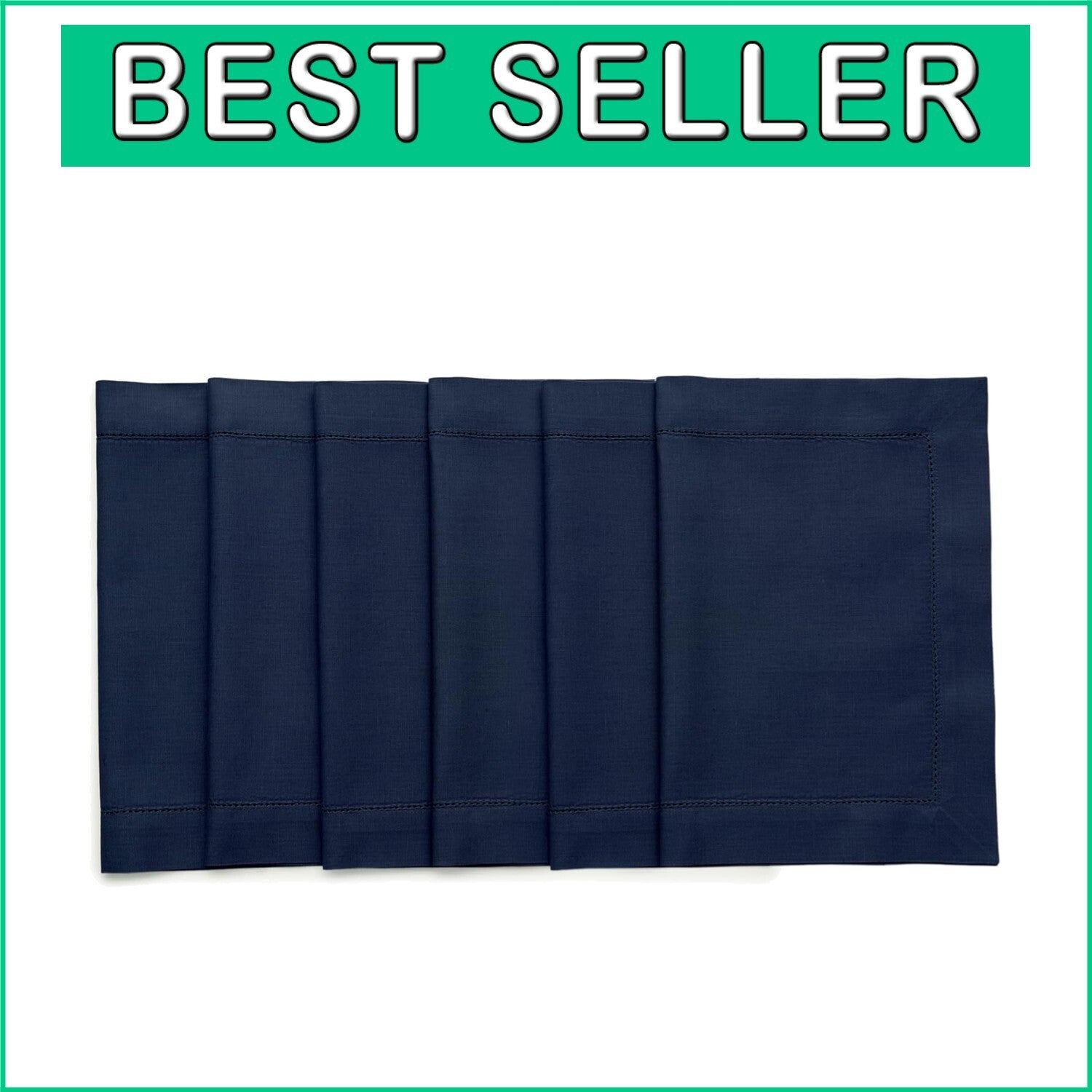 Elegant Navy Placemats Set of 6 - Handcrafted Cotton Linen for Every Occasion