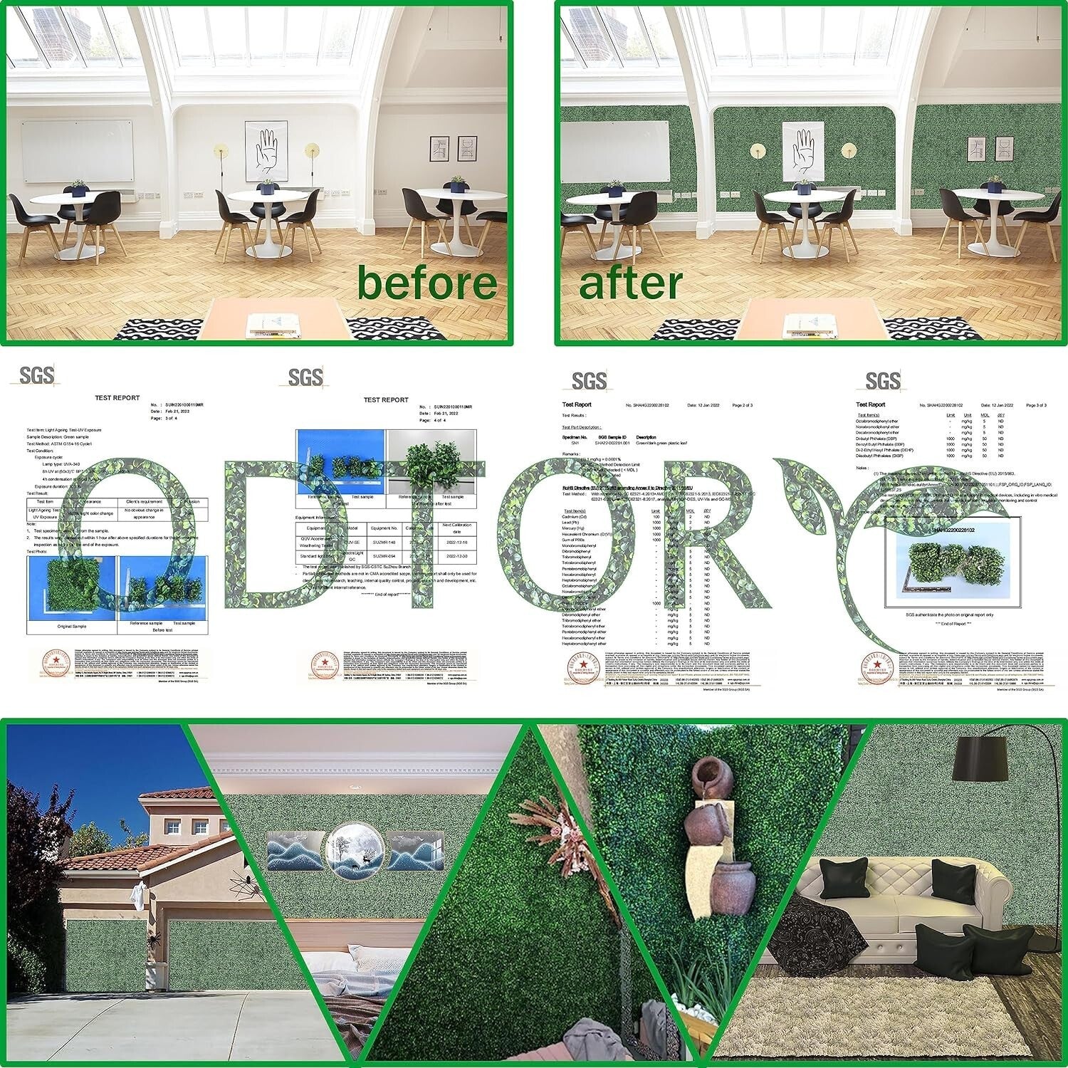 Artificial Boxwood Hedge Roll 48x120 for Beautiful Indoor/Outdoor Privacy