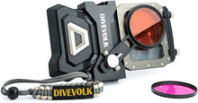 Load image into Gallery viewer, Enhance Your Underwater Photography with 67mm Red &amp; Purple Filter Clamp Set