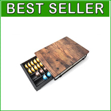 Load image into Gallery viewer, Rustic Brown Coffee Pod Storage Drawer - Fits 40 Big or 52 Small Vertuoline Pods