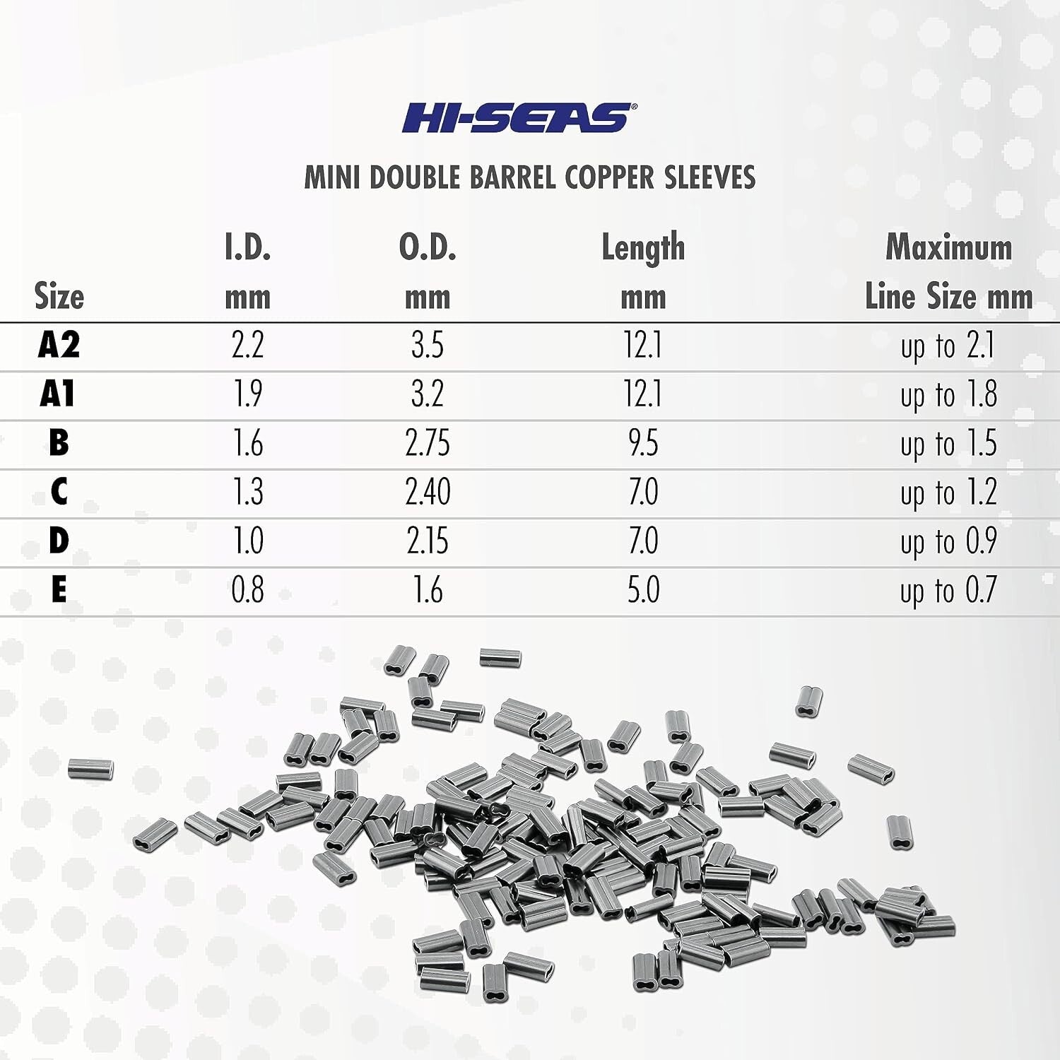 Versatile Crimping Copper Sleeves, 1.9mm ID, Ideal for Mono and Wire Leaders