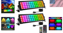 Load image into Gallery viewer, Remote-Controlled 2-Pack LED Stage Wash Light Bar - Perfect for Events &amp; Parties