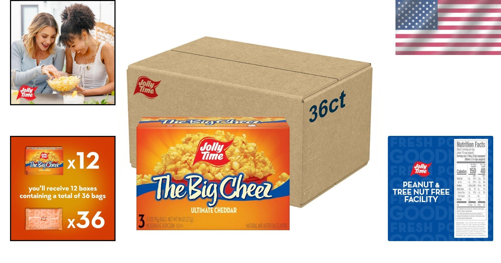 Deliciously Cheesy: The Big Cheez 36-Pack Microwave Popcorn - Fiber-Rich Snack