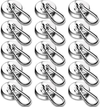 Load image into Gallery viewer, Neodymium Magnetic Hooks - 15 Pack, 110LBS Load, Perfect for Organizing Spaces
