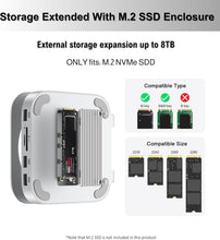 Load image into Gallery viewer, Premium Aluminum Dock for Mac Mini M4 - 8TB SSD Enclosure &amp; USB 3.1 Connectivity
