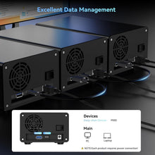 Load image into Gallery viewer, High-Speed Aluminum Dual Bay Drive Enclosure with Silent Cooling &amp; Expansion