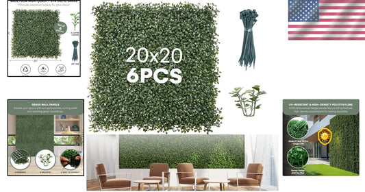 Durable Greenery Backdrop Panels 20"x20" - Perfect for Events & Home Decoration