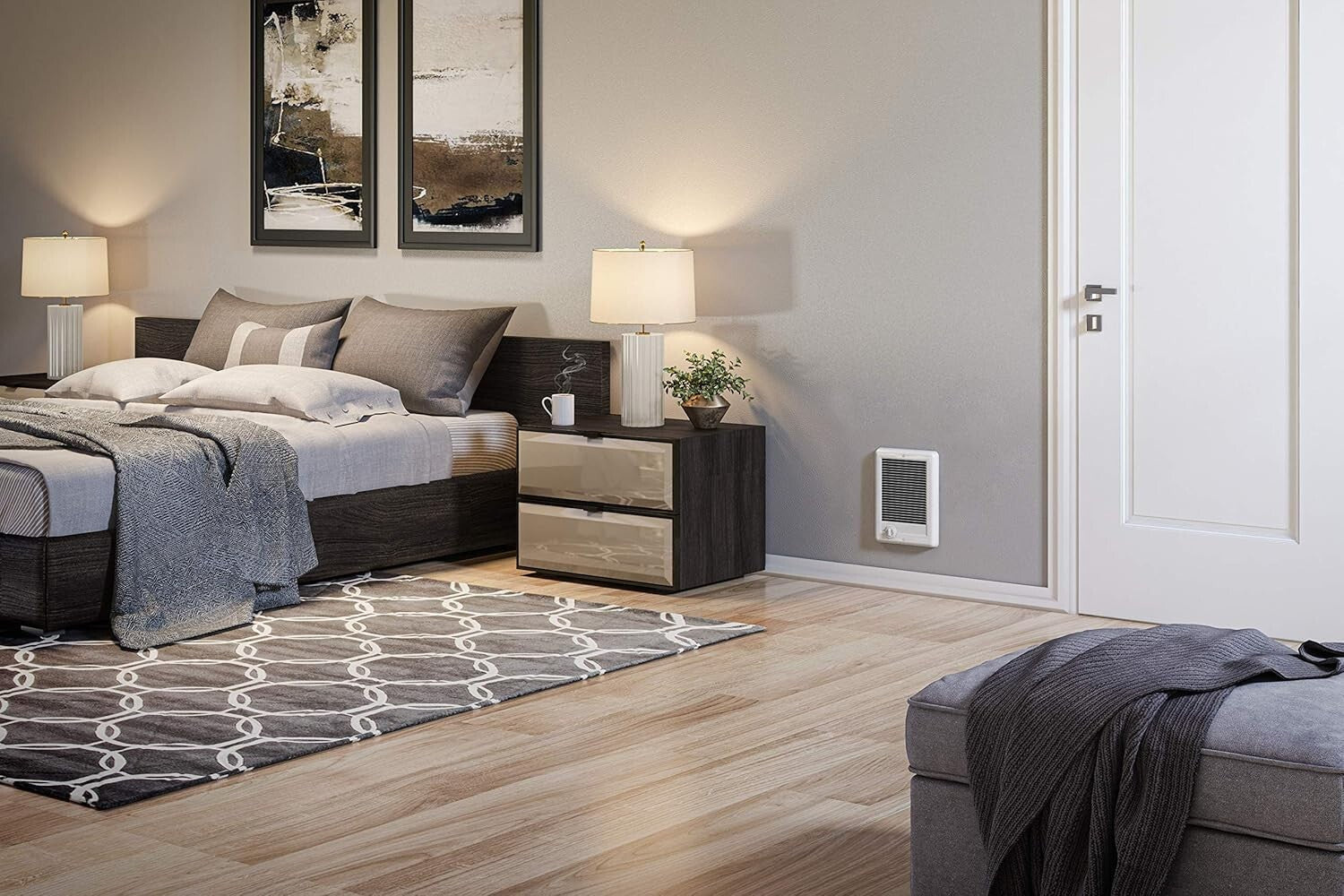 Fan Forced Electric Wall Heater 200 Sq. Ft. - Quiet & Efficient Performance