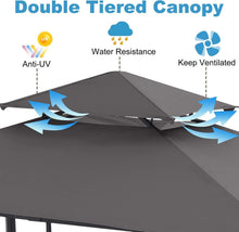 Load image into Gallery viewer, Durable 8x5 Grill Canopy Shelter with LED Light for Stylish Outdoor Cooking