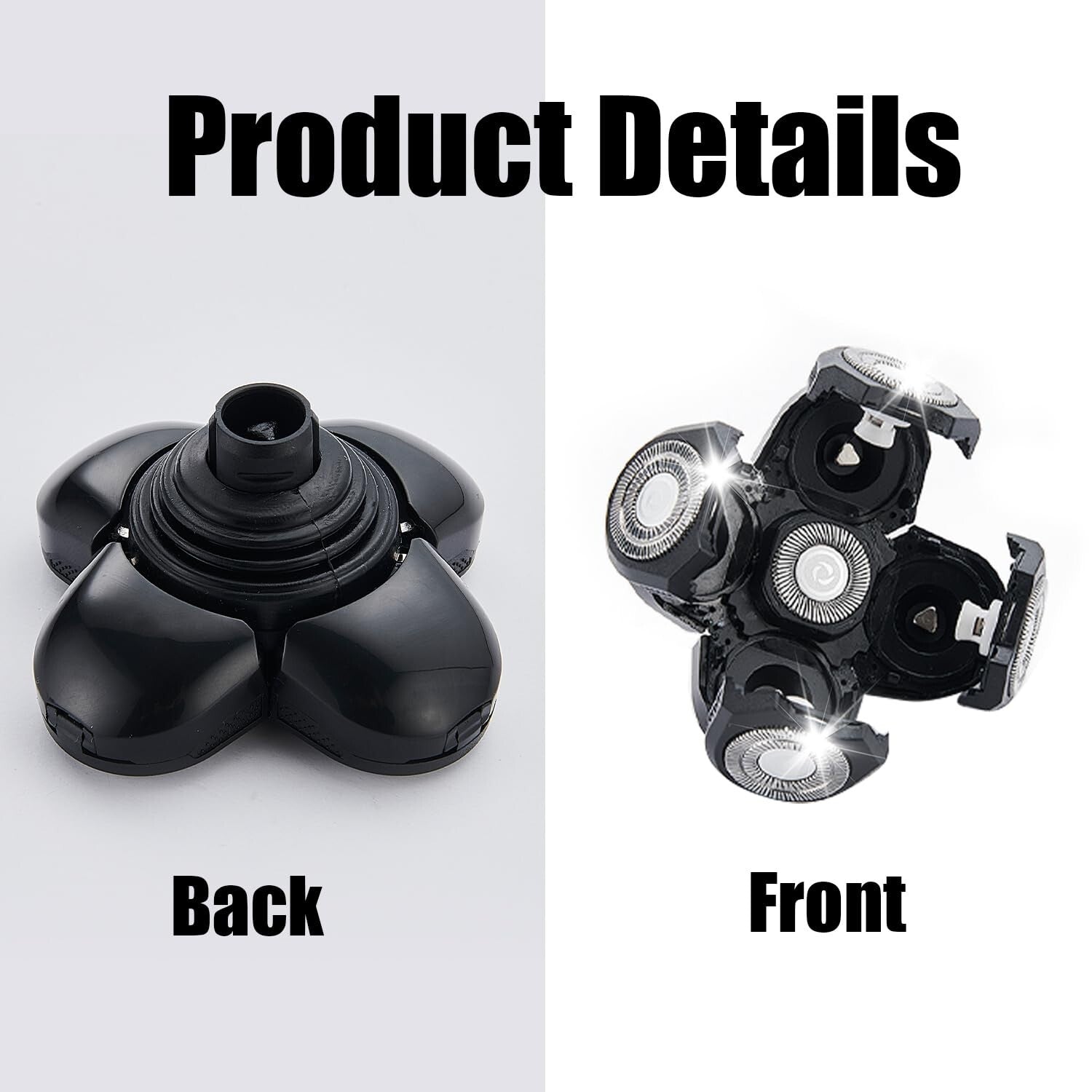 4PCS 360-Degree Shaver Replacement Blades for Bald Men & Women - Safe and Smooth