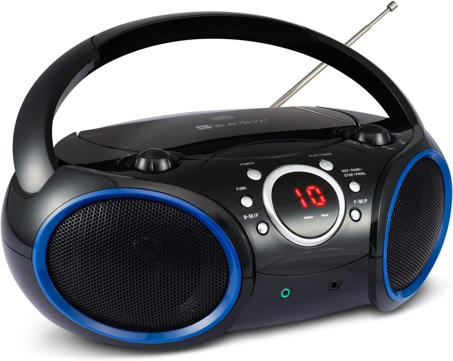 030C Portable CD Player Boombox with AM/FM Radio & Aux for Easy Connectivity