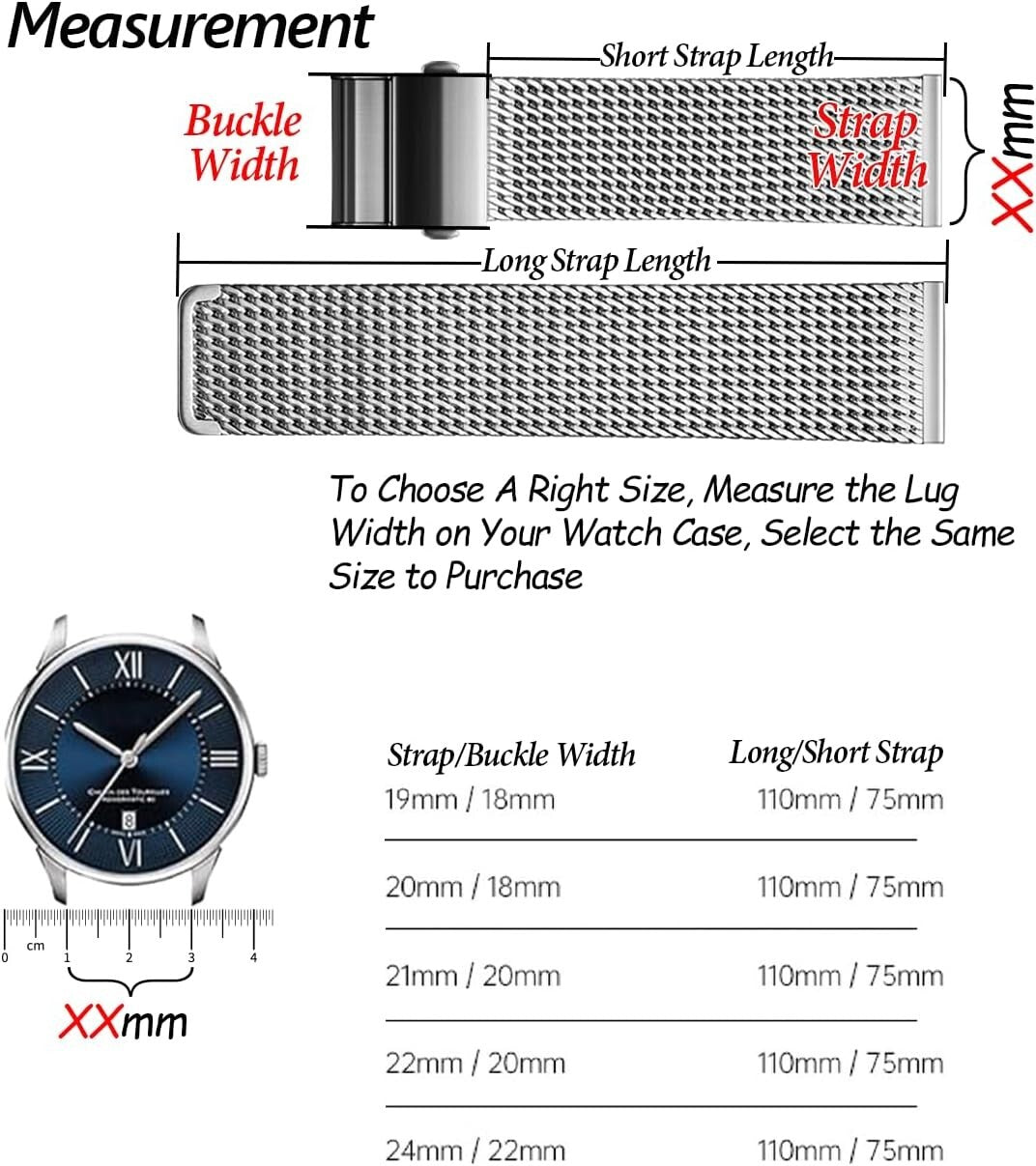 Elegant Milanese Mesh Watch Strap - Stylish Stainless Steel Band for All Watches