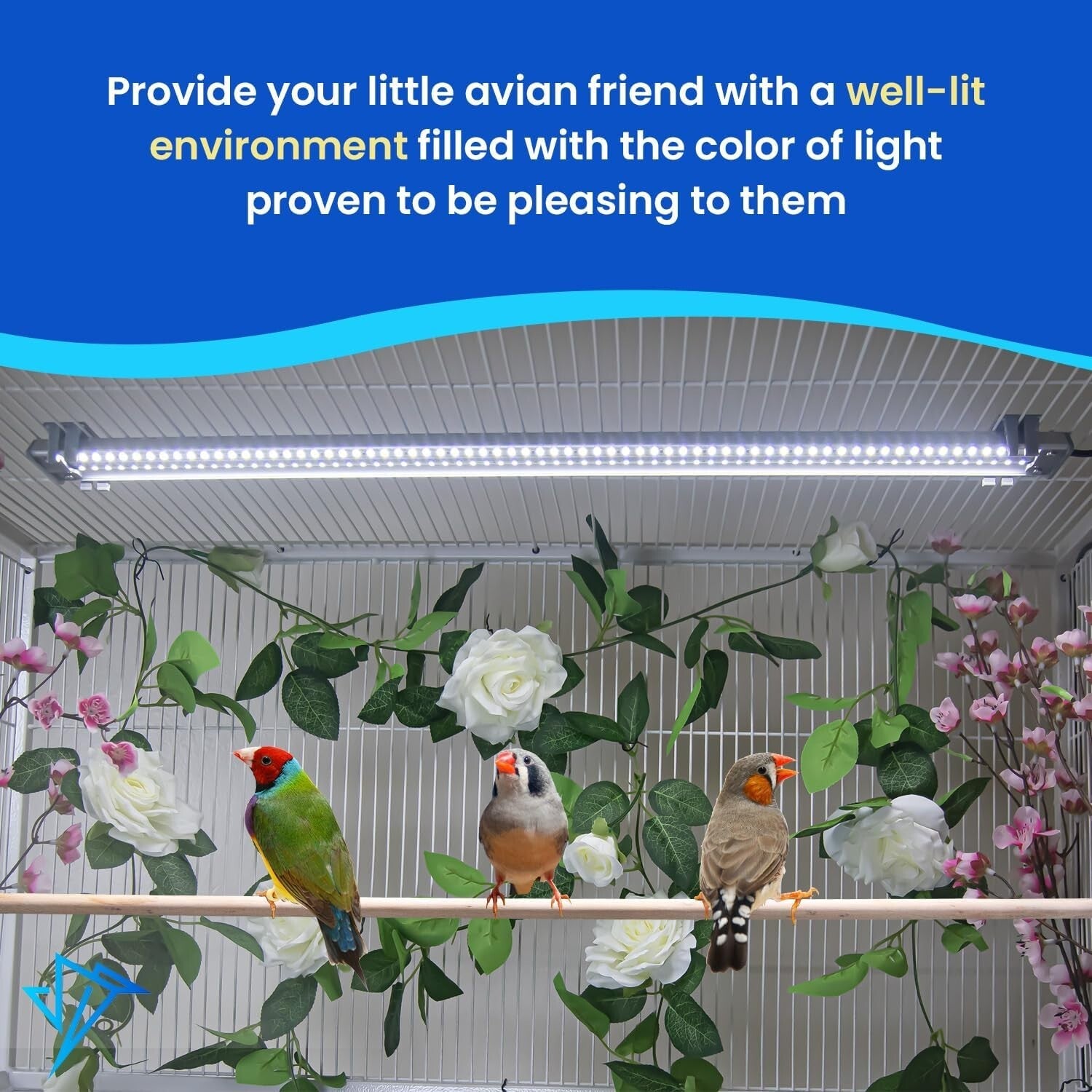 LED Bird Cage Light - 28.5'' Full Spectrum Design for Healthy Soft-Bill Birds