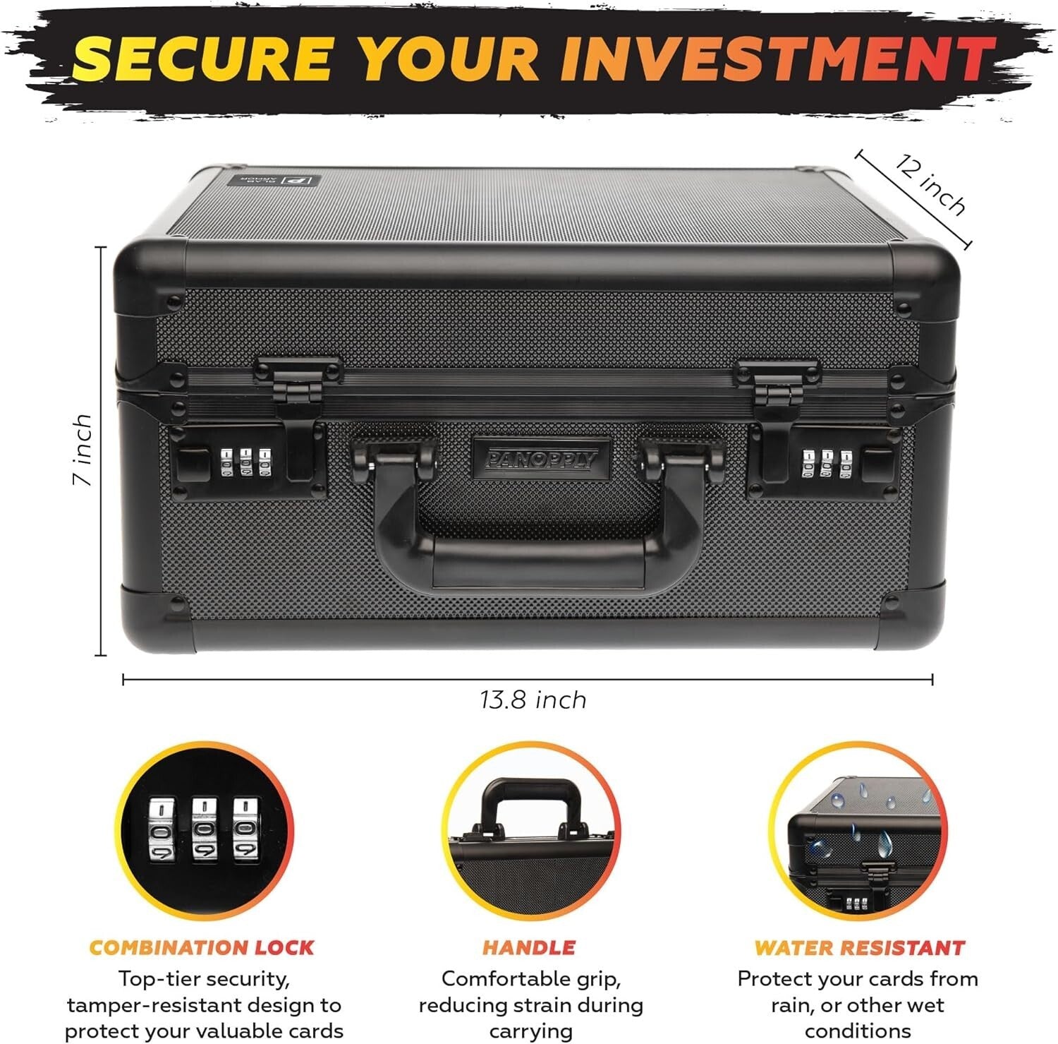 Durable Black Card Case for Graded Sports Cards - 6 Compartment Organizer