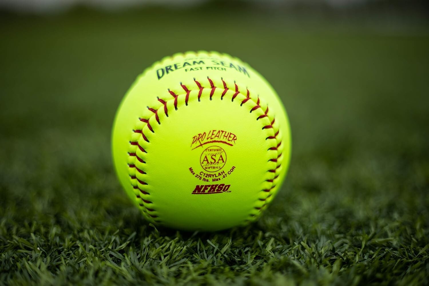 Durable Leather 12" Fastpitch Softballs with Raised Seams - Youth & High School