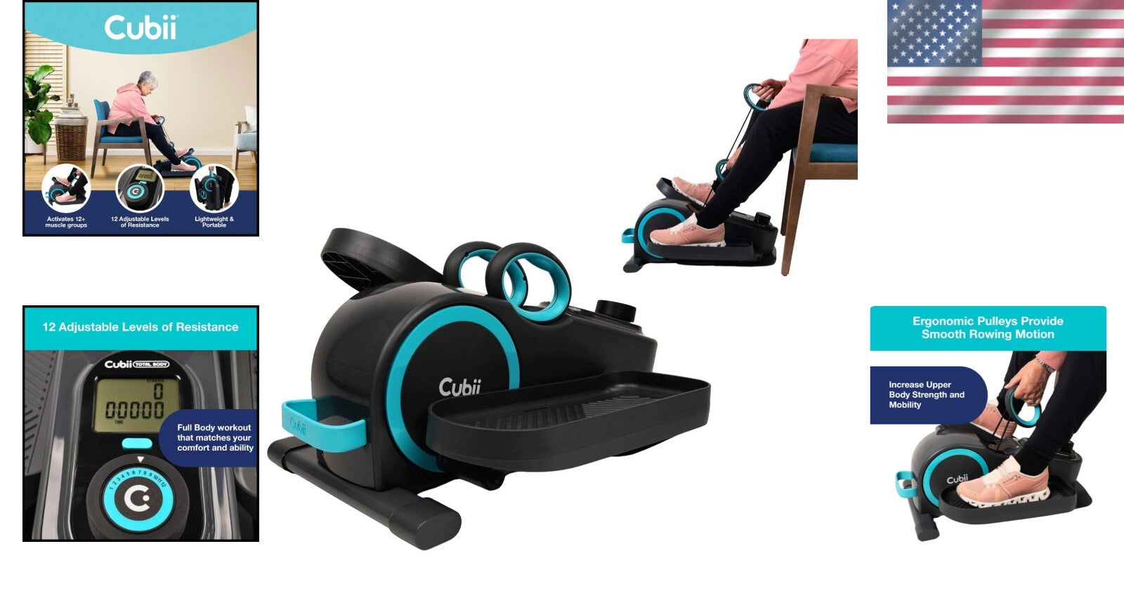Whisper-Quiet Compact Elliptical with Upper Body Resistance - Ideal for Home Use