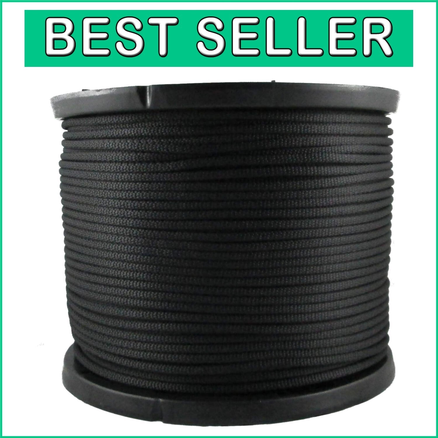 Durable 500ft 1/4" Black Polyester Rope - Perfect for Outdoor & Indoor Use