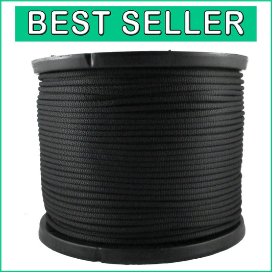 Durable 500ft 1/4" Black Polyester Rope - Perfect for Outdoor & Indoor Use