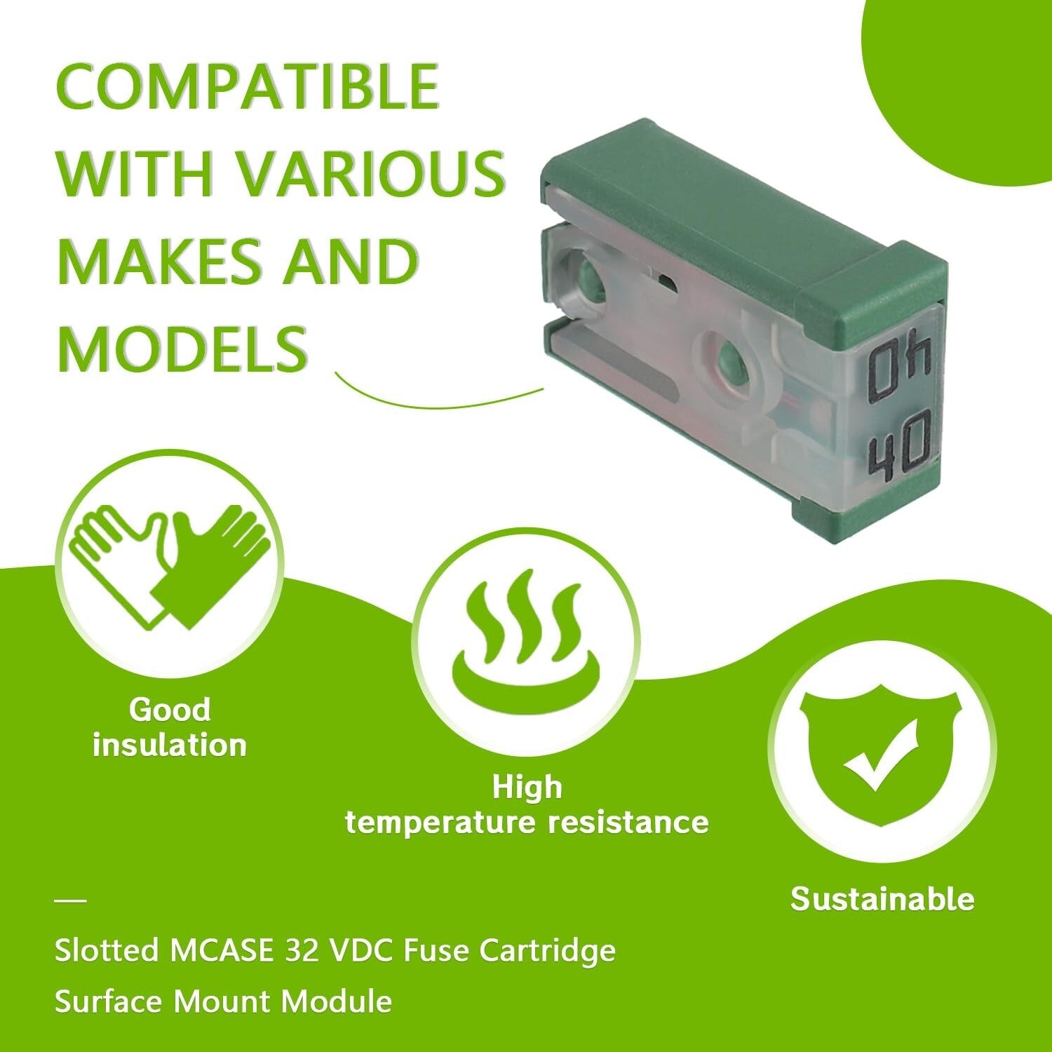 32V Mini MCASE Automotive Fuse Kit - 14pcs, 15A to 60A for Reliable Protection