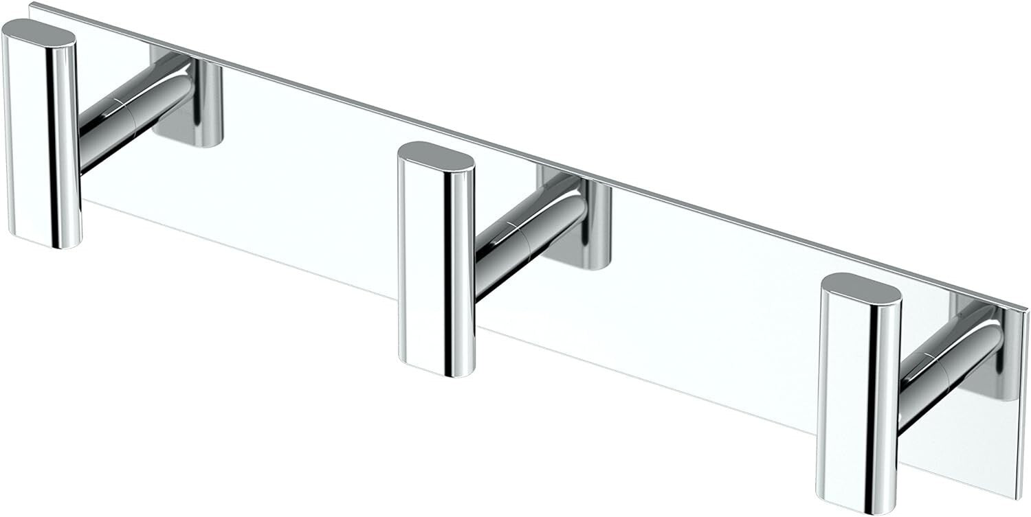 Durable Rust-Resistant Chrome Bathroom Hook - 11" Wall Mounted Triple Hooks