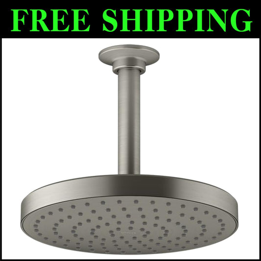 8-Inch Adjustable Rain Showerhead with MasterClean Spray Face in Nickel