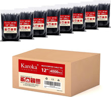 Load image into Gallery viewer, Premium 12" Black Zip Ties 4000 Pack - Durable, Versatile, and Eco-Friendly
