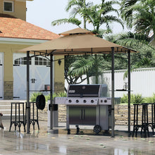 Load image into Gallery viewer, Water-Resistant 8x5 Grill Gazebo with Rustproof Frame &amp; Dual LED Lights
